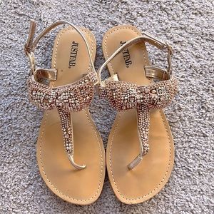 JustFab Rhinestone Bow Sandals